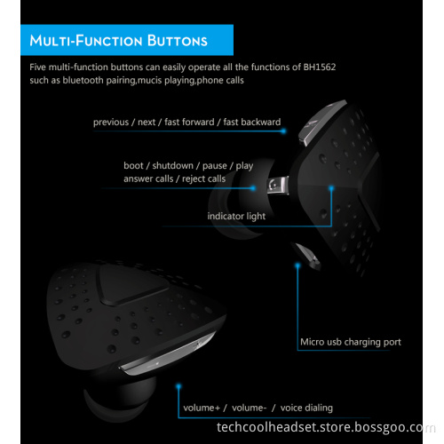 new sport bluetooth headphones with long playing time endurable battery